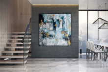 Load image into Gallery viewer, Extra Large Wall Art,Blue Gold Modern Painting,Living Room Wall Art,BL003