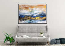 Load image into Gallery viewer, Blue White Gold Yellow Modern Abstract Painting Custom Art Bp124