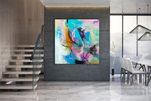 Load image into Gallery viewer, Sky Blue Purple Abstract Painting Texture Modern Wall Art Dp084