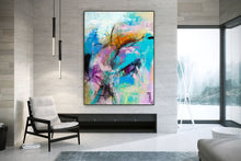 Load image into Gallery viewer, Sky Blue Purple Abstract Painting Texture Modern Wall Art Dp084