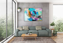Load image into Gallery viewer, Sky Blue Purple Abstract Painting Texture Modern Wall Art Dp084