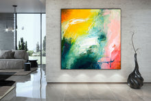 Load image into Gallery viewer, Red Green Yellow Abstract Painting Modern Decor Custom Art Bp107