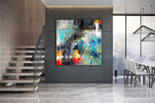 Load image into Gallery viewer, Green Blue Red Dine Room Wall Art Extra Large Wall Art Dp011