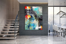 Load image into Gallery viewer, Green Blue Red Dine Room Wall Art Extra Large Wall Art Dp011