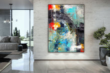Load image into Gallery viewer, Green Blue Red Dine Room Wall Art Extra Large Wall Art Dp011