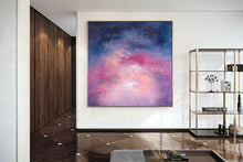 Load image into Gallery viewer, Purple and Navy Blue Abstract Painting Xl Canvas Wall Art Dp026