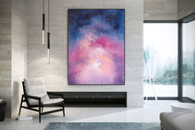 Load image into Gallery viewer, Purple and Navy Blue Abstract Painting Xl Canvas Wall Art Dp026