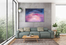 Load image into Gallery viewer, Purple and Navy Blue Abstract Painting Xl Canvas Wall Art Dp026