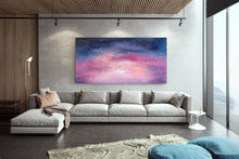 Load image into Gallery viewer, Purple and Navy Blue Abstract Painting Xl Canvas Wall Art Dp026