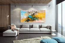 Load image into Gallery viewer, Yellow Pink Blue Abstract Painting Living Room Wall Art Bp108