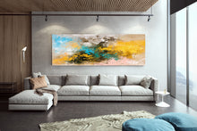 Load image into Gallery viewer, Yellow Pink Blue Abstract Painting Living Room Wall Art Bp108