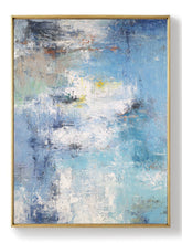 Load image into Gallery viewer, Large Texture Abstract Painting Blue White Abstract Art Bp095