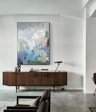 Load image into Gallery viewer, Large Green Purple Abstract Painting Wall Canvas Art Bp093