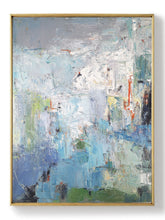 Load image into Gallery viewer, Large Green Purple Abstract Painting Wall Canvas Art Bp093