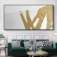 Load image into Gallery viewer, Gold Leaf Painting White Abstract Painting Original Modern Wall Art Dp063