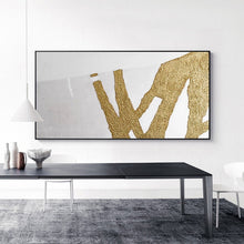 Load image into Gallery viewer, Gold Leaf Painting White Abstract Painting Original Modern Wall Art Dp063