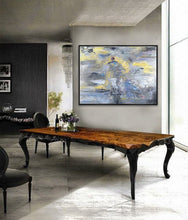 Load image into Gallery viewer, Original Abstract Canvas Wall Art Office Decor,Grey Painting Yellow Painting Dp136