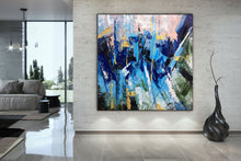 Load image into Gallery viewer, Blue Abstract Art Canvas Large Abstract Painting on Canvas Bp112