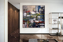 Load image into Gallery viewer, Deep Blue Green Red Extra Large Artwork Abstract Canvas Art DP085