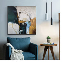 Load image into Gallery viewer, Oversized Artwork for Walls Green Painting Beige Painting Bp079