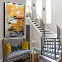 Load image into Gallery viewer, Big Artwork Yellow Abstract Painting, Minimalist Abstract Art Gp034