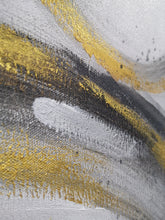 Load image into Gallery viewer, Black and Gold Wall Decor Grey Wall Painting Geometric Abstract Art Op068