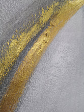 Load image into Gallery viewer, Black and Gold Wall Decor Grey Wall Painting Geometric Abstract Art Op068