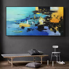 Load image into Gallery viewer, Large Blue Yellow Sea Abstract Painting Living Room Wall Art Gp017