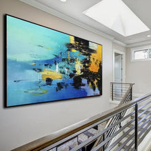 Load image into Gallery viewer, Large Blue Yellow Sea Abstract Painting Living Room Wall Art Gp017