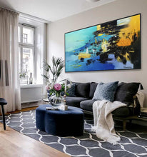 Load image into Gallery viewer, Large Blue Yellow Sea Abstract Painting Living Room Wall Art Gp017