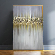 Load image into Gallery viewer, Gold art abstract painting canvas gray wall art  for living room Gp025
