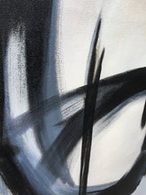 Load image into Gallery viewer, Black and White Painting Yellow Abstract Art Op037
