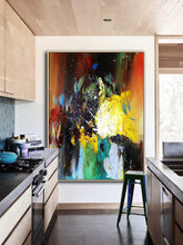 Load image into Gallery viewer, Brown Yellow Purple Abstract Canvas Abstract Art Large Canvas Painting NP004