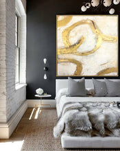 Load image into Gallery viewer, Original Gold Leaf Artwork Abstract Creative Paintings On Canvas Ap080