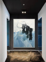 Load image into Gallery viewer, Light Blue Painting Green Painting, Minimalist Abstract Painting Gp016