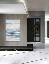 Load image into Gallery viewer, Blue Abstract Painting Gold Art Painting Seascape Cp014