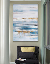 Load image into Gallery viewer, Blue Abstract Painting Gold Art Painting Seascape Cp014