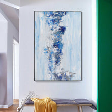 Load image into Gallery viewer, Large Contemporary Canvas Wall Art Blue Acrylic Painting On Canvas Bp052