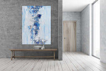 Load image into Gallery viewer, Large Contemporary Canvas Wall Art Blue Acrylic Painting On Canvas Bp052