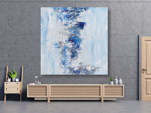 Load image into Gallery viewer, Large Contemporary Canvas Wall Art Blue Acrylic Painting On Canvas Bp052