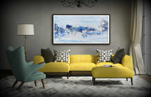 Load image into Gallery viewer, Large Contemporary Canvas Wall Art Blue Acrylic Painting On Canvas Bp052