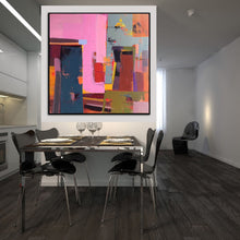 Load image into Gallery viewer, Pink Brown Red Abstract Painting Enormous Canvas Art Qp060