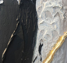 Load image into Gallery viewer, Gold Leaf Art Original Artwork Black And Beige Painting Textured Painting Dp041