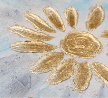 Load image into Gallery viewer, Gold Flowers Art Beige Painting Gold Leaf Painting Modern Wall Art Dp045