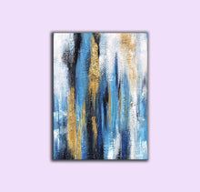 Load image into Gallery viewer, Blue Yellow Abstract Textured Painting Large Wall Artwork Cp028