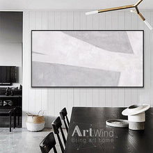 Load image into Gallery viewer, Oversized Minimalism Art White Gray Modern Indoor Neutral Decor Art Painting DP051