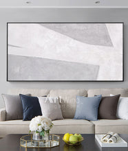 Load image into Gallery viewer, Oversized Minimalism Art White Gray Modern Indoor Neutral Decor Art Painting DP051