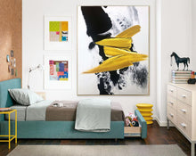 Load image into Gallery viewer, Black And White God Abstract Painting Large Modern Wall Art Np077