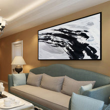 Load image into Gallery viewer, Black And White Canvas Art Abstract Minimalist Painting Op023