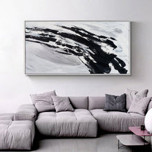 Load image into Gallery viewer, Black And White Canvas Art Abstract Minimalist Painting Op023